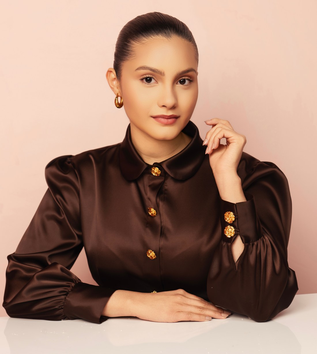 Golden Rose Blouse with its gold rose buttons